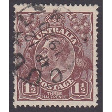 Australian    King George V   1½d Penny Half Pence Brown   Single Crown WMK  Plate Variety 8L21